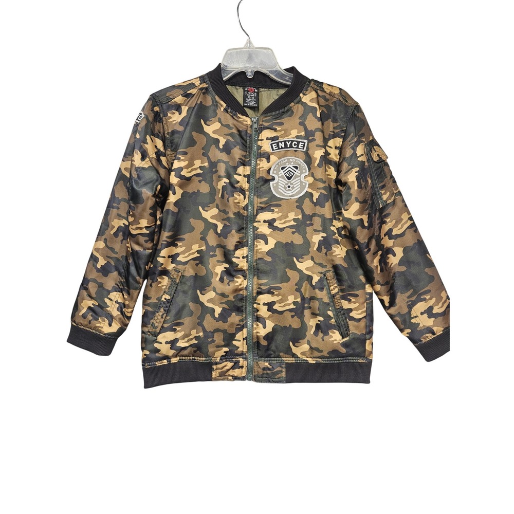 Enyce Boys Camouflage Bomber Jacket Green Brown Size 16/18 E82207